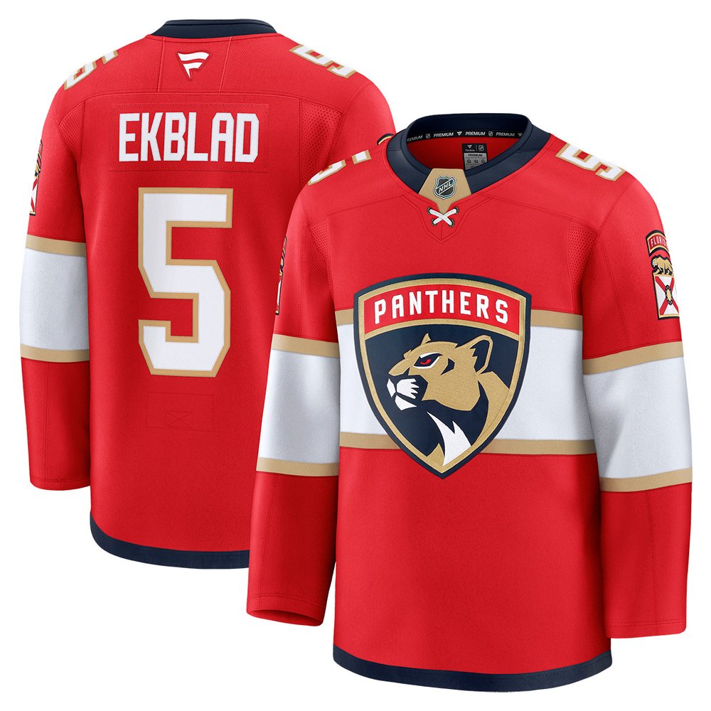 Youth Florida Panthers #5 Aaron Ekblad Red Authentic Home Jersey