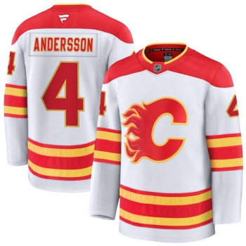 Youth Calgary Flames #4 Rasmus Andersson White Away Jersey Youth Calgary Flames #4 Rasmus Andersson White Away Jersey