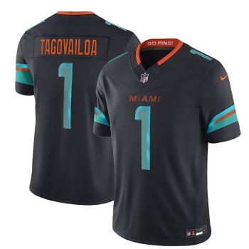 Men's Miami Dolphins #1 Tua Tagovailoa Black Rivalries Collection F.U.S.E. Vapor Limited Stitched Jersey Men's Miami Dolphins #1 Tua Tagovailoa Black Rivalries Collection F.U.S.E. Vapor Limited Stitched Jersey