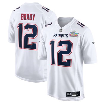 Men's New England Patriots #12 Tom Brady White Super Bowl LX Patch Tundra Fashion Game Jersey Men's New England Patriots #12 Tom Brady White Super Bowl LX Patch Tundra Fashion Game Jersey