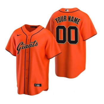 Men's San Francisco Giants Orange Cool Base Stitched Custom Jersey