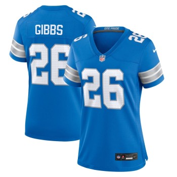 Women's Detroit Lions #26 Jahmyr Gibbs Blue Game Jersey Women's Detroit Lions #26 Jahmyr Gibbs Blue Game Jersey