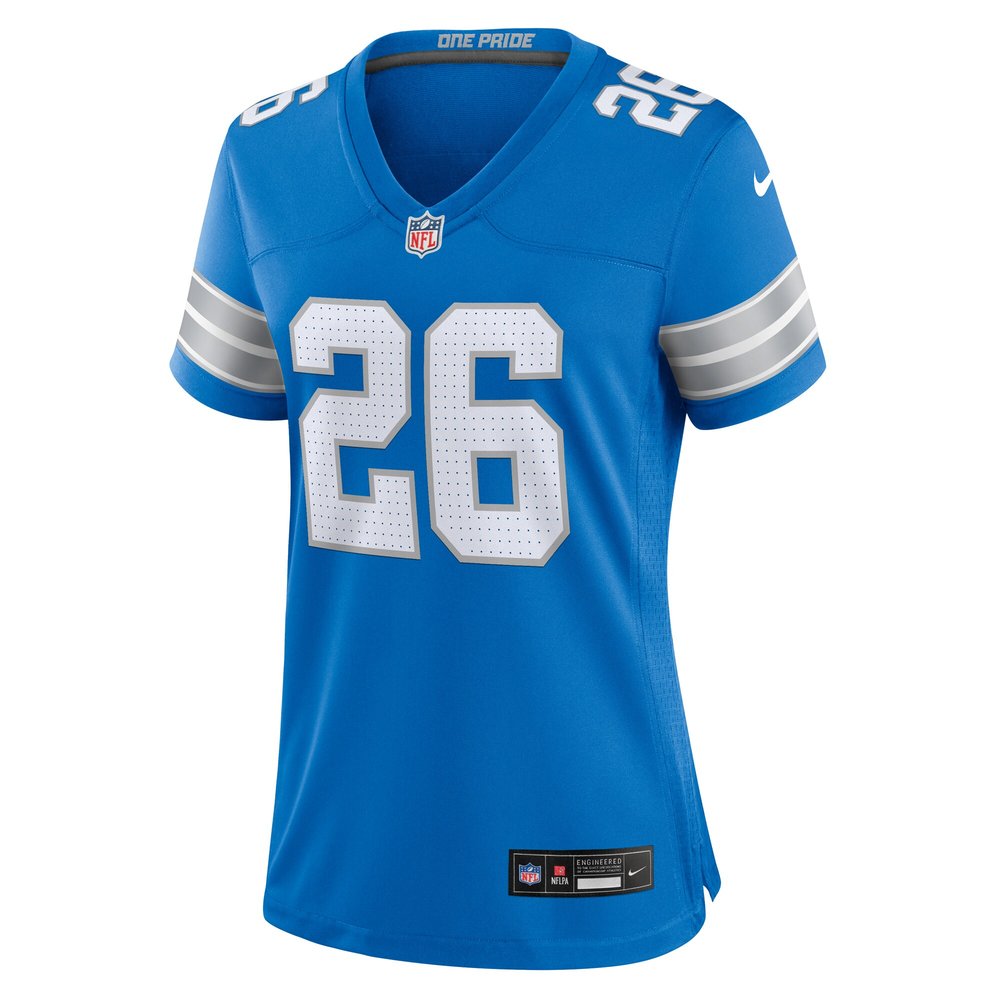 Women's Detroit Lions #26 Jahmyr Gibbs Blue Game Jersey Women's Detroit Lions #26 Jahmyr Gibbs Blue Game Jersey