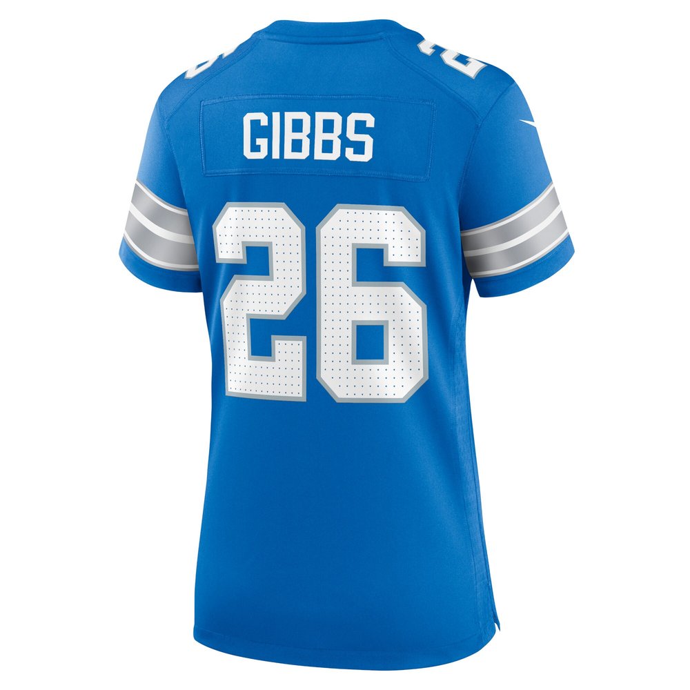 Women's Detroit Lions #26 Jahmyr Gibbs Blue Game Jersey Women's Detroit Lions #26 Jahmyr Gibbs Blue Game Jersey