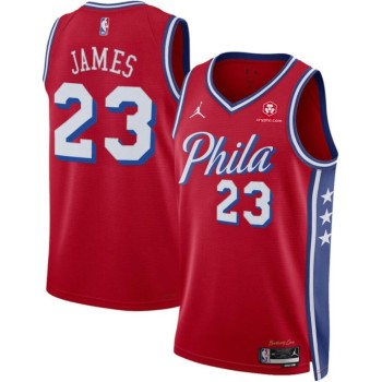 Women's Philadelphia 76ers #23 LeBron James Red 2026 Statement Edition With Patch Jersey