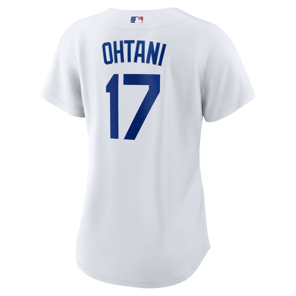 Women's Los Angeles Dodgers #17 Shohei Ohtani White 2024 World Series Home Home Replica Jersey