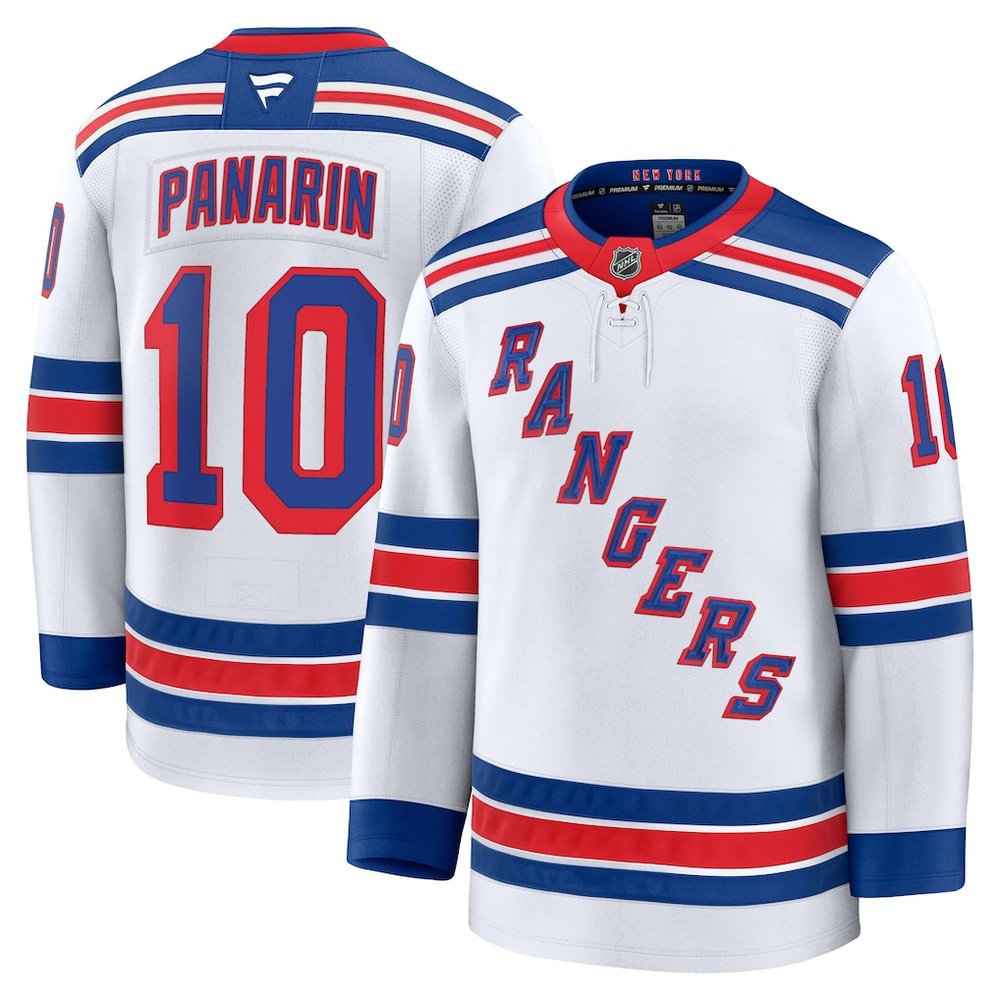Men's New York Rangers #10 Artemi Panarin White Away Premium Jersey Men's New York Rangers #10 Artemi Panarin White Away Premium Jersey