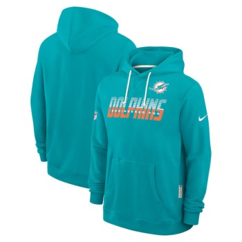 Men's Miami Dolphins Aqua Sideline Standard Issue Top Prospect Dri-FIT Hoodie
