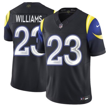 Youth Los Angeles Rams #23 Kyren Williams Black Rivalries Collection F.U.S.E. Vapor Limited Stitched Jersey Youth Los Angeles Rams #23 Kyren Williams Black Rivalries Collection F.U.S.E. Vapor Limited Stitched Jersey