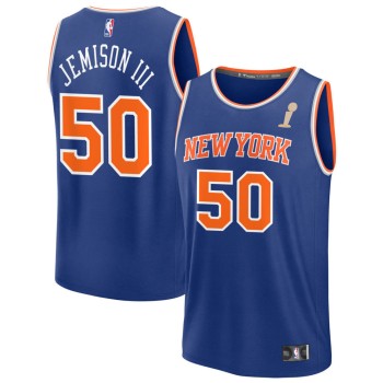 Women's New York Knicks #50 Trey Jemison III Blue 2026 NBA Finals Champions Fast Break Icon Edition Jersey