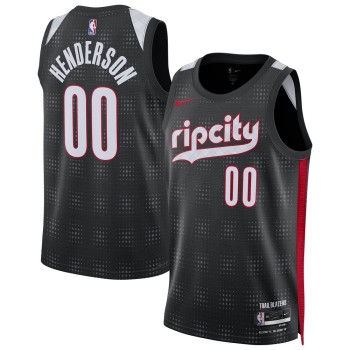 Unisex Portland Trail Blazers Scoot Henderson Black 2024/25 Swingman Player Jersey - City Edition Unisex Portland Trail Blazers Scoot Henderson Black 2024/25 Swingman Player Jersey - City Edition