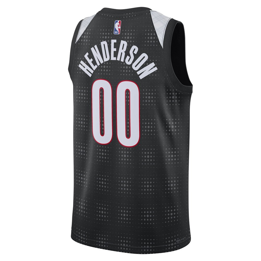 Unisex Portland Trail Blazers Scoot Henderson Black 2024/25 Swingman Player Jersey - City Edition