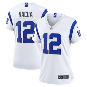Women's Los Angeles Rams #12 Puka Nacua Nike Fearsome White Game Jersey