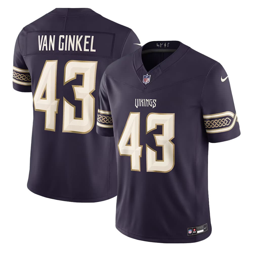 Youth Minnesota Vikings #43 Andrew Van Ginkel Purple 2026 Rivalries Collection Vapor F.U.S.E. Limited Jersey