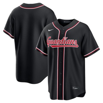Youth Cleveland Guardians Fashion Replica Black Out Jersey