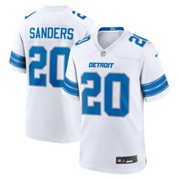Men's Detroit Lions #20 Barry Sanders White Retired Player Game Jersey Men's Detroit Lions #20 Barry Sanders White Retired Player Game Jersey