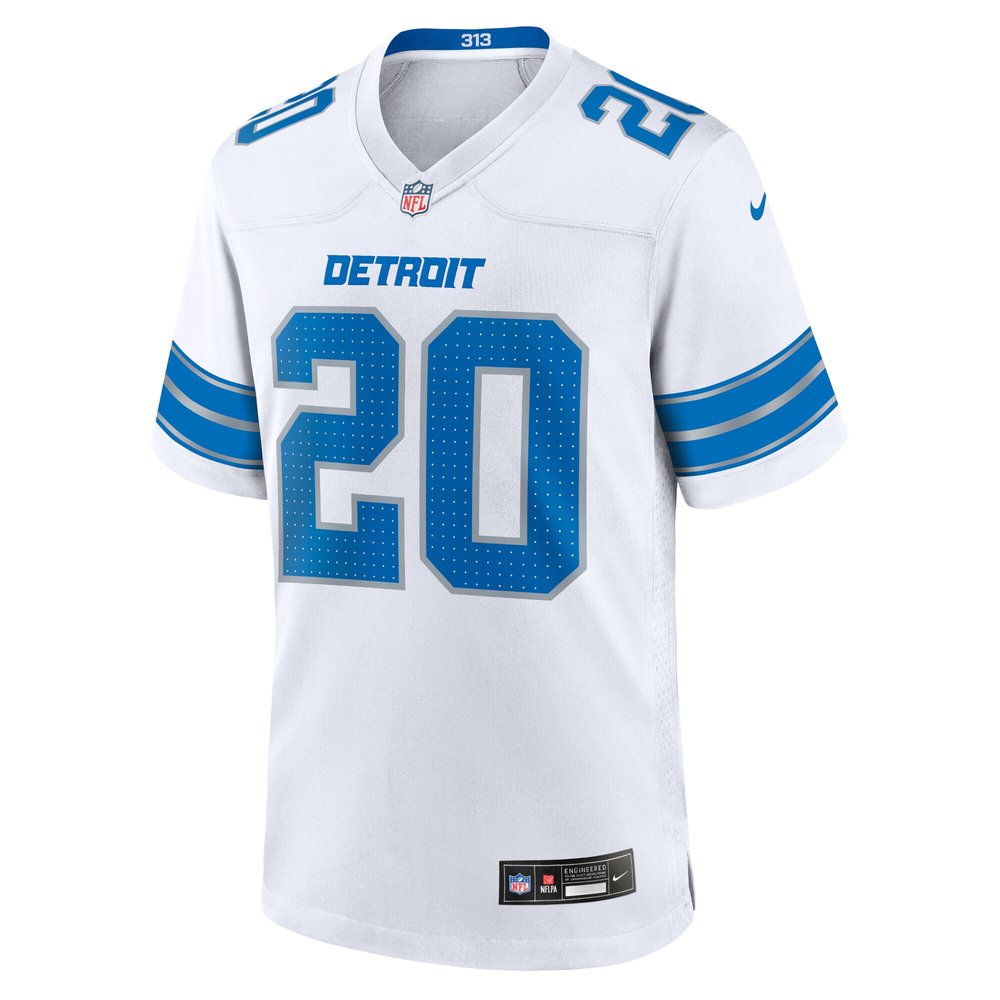 Men's Detroit Lions #20 Barry Sanders White Retired Player Game Jersey Men's Detroit Lions #20 Barry Sanders White Retired Player Game Jersey