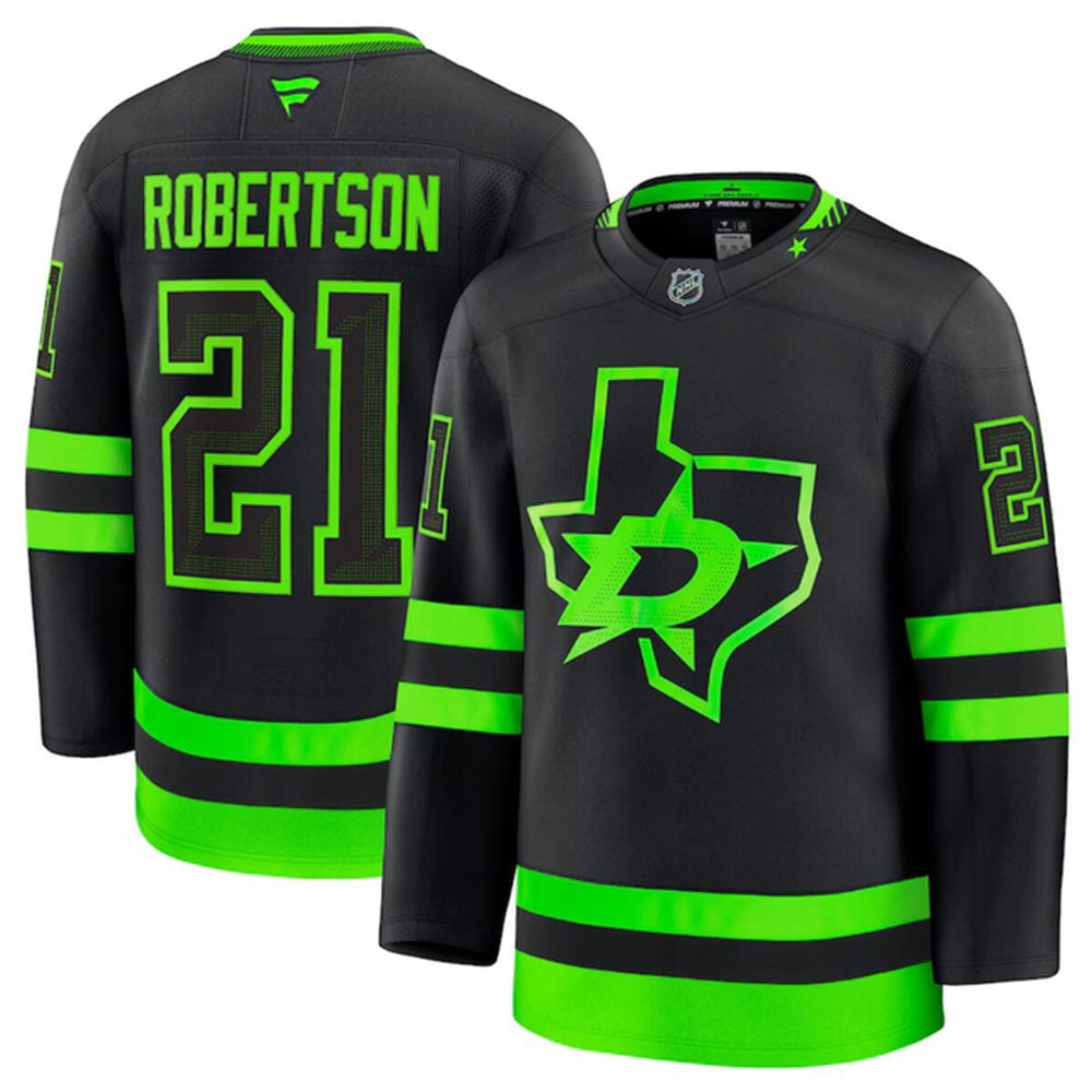 Youth Dallas Stars #21 Jason Robertson Black 2024-25 Alternate Stitched Hockey Jersey