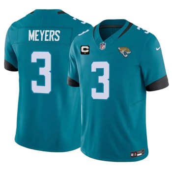 Men's Jacksonville Jaguars #3 Jakobi Meyers Teal 2026 1-Star C Patch Vapor F.U.S.E. Limited Jersey