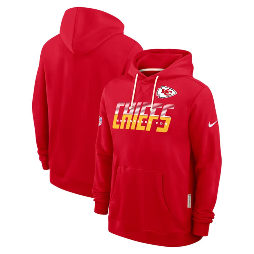 Men's Kansas City Chiefs Red Sideline Standard Issue Top Prospect Dri-FIT Hoodie