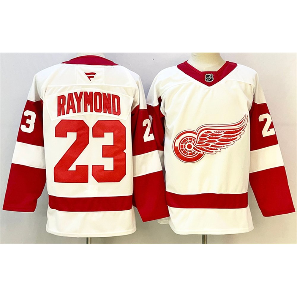Men's Detroit Red Wings #23 Lucas Raymond White 2024-25 Stitched Premium Jersey Men's Detroit Red Wings #23 Lucas Raymond White 2024-25 Stitched Premium Jersey