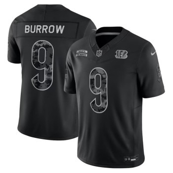 Men's Cincinnati Bengals #9 Joe Burrow Nike Black 2026 Salute to Service Vapor F.U.S.E. Limited Jersey Men's Cincinnati Bengals #9 Joe Burrow Nike Black 2026 Salute to Service Vapor F.U.S.E. Limited Jersey