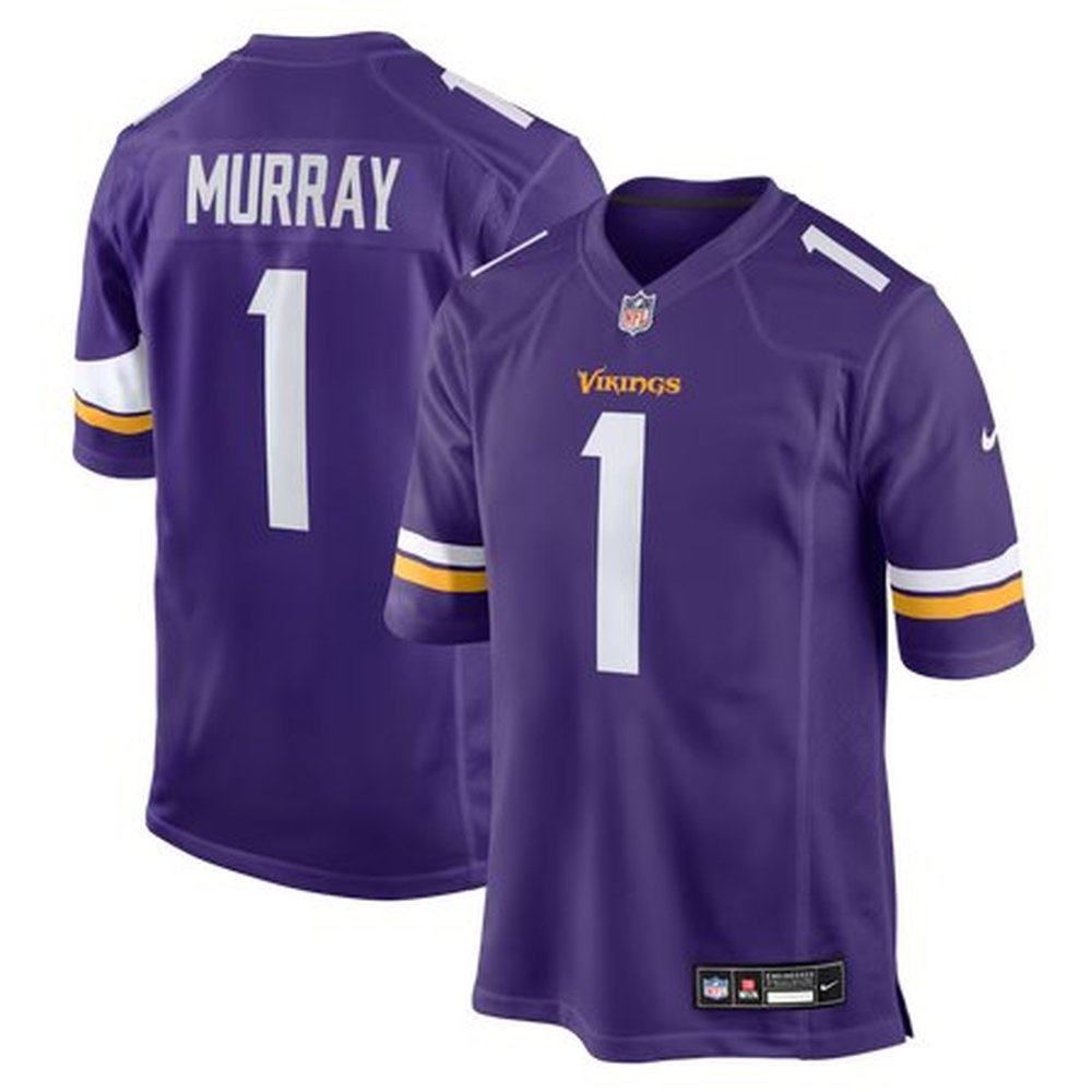 Men's Minnesota Vikings #1 Kyler Murray Purple Game Jersey