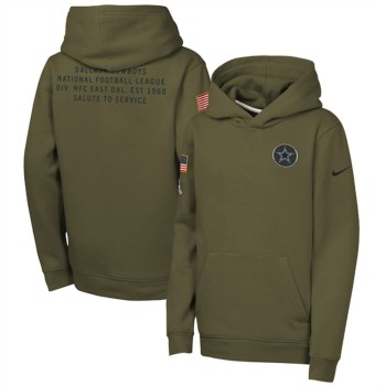 Youth Dallas Cowboys Olive 2025 Salute to Service Club Fleece Hoodie Youth Dallas Cowboys Olive 2025 Salute to Service Club Fleece Hoodie
