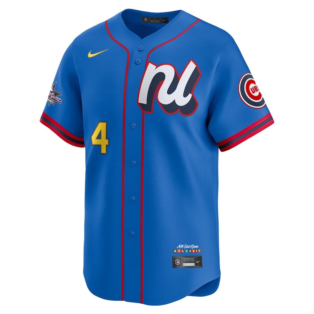 Men's National League #4 Pete Crow-Armstrong Nike Blue 2025 All-Star Edition Limited Player Jersey