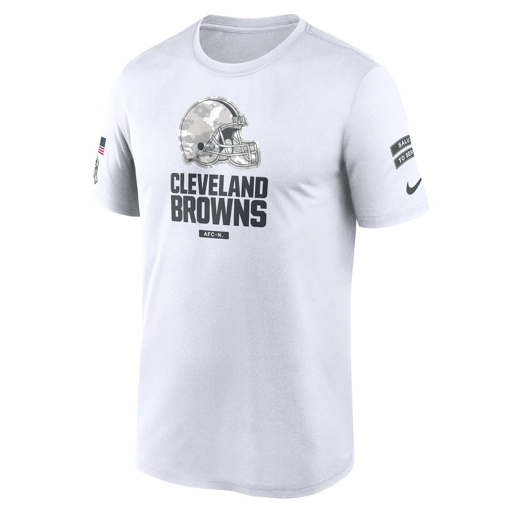 Men's Cleveland Browns White 2024 Salute To Service Legend Performance T-Shirt