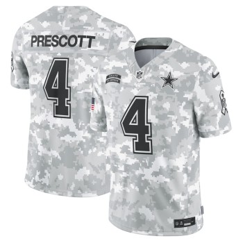 Men's Dallas Cowboys Dak Prescott Arctic Camo 2024 Salute to Service Limited Jersey Men's Dallas Cowboys Dak Prescott Arctic Camo 2024 Salute to Service Limited Jersey