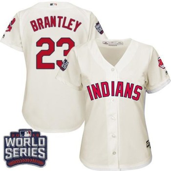 indians #23 Michael Brantley Cream 2016 World Series Bound Women's Alternate Stitched MLB Jersey indians #23 Michael Brantley Cream 2016 World Series Bound Women's Alternate Stitched MLB Jersey