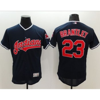 indians #23 Michael Brantley Navy Blue Flexbase Authentic Collection Stitched MLB Jersey