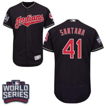 indians #41 Carlos Santana Navy Blue Flexbase Authentic Collection 2016 World Series Bound Stitched MLB Jersey indians #41 Carlos Santana Navy Blue Flexbase Authentic Collection 2016 World Series Bound Stitched MLB Jersey
