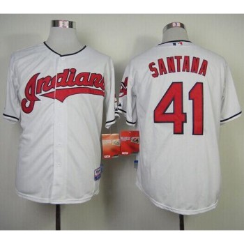 indians #41 Carlos Santana White Cool Base Stitched MLB Jersey indians #41 Carlos Santana White Cool Base Stitched MLB Jersey