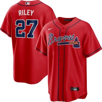 Men's Atlanta Braves #27 Austin Riley Red Home Replica Player Jersey Men's Atlanta Braves #27 Austin Riley Red Home Replica Player Jersey