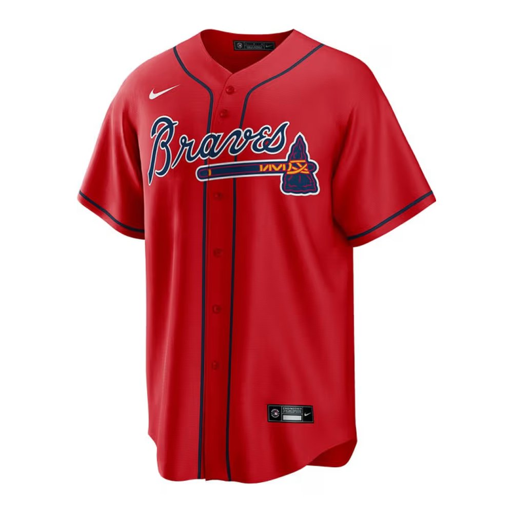 Men's Atlanta Braves #27 Austin Riley Red Home Replica Player Jersey