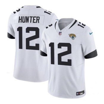 Men's Jacksonville Jaguars #12 Travis Hunter White 2025 Draft F.U.S.E. Vapor Limited Stitched Football Jersey Men's Jacksonville Jaguars #12 Travis Hunter White 2025 Draft F.U.S.E. Vapor Limited Stitched Football Jersey