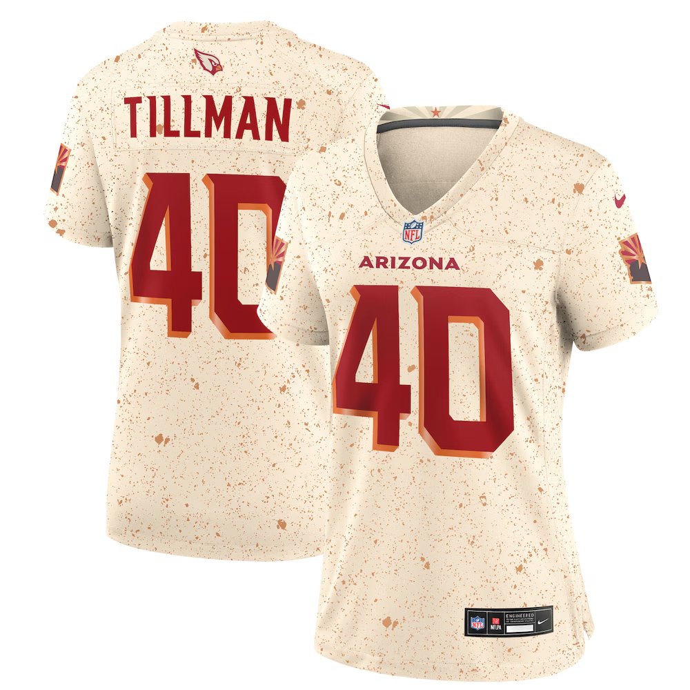 Women's Arizona Cardinals #40 Pat Tillman Cream Rivalries Collection Game Jersey