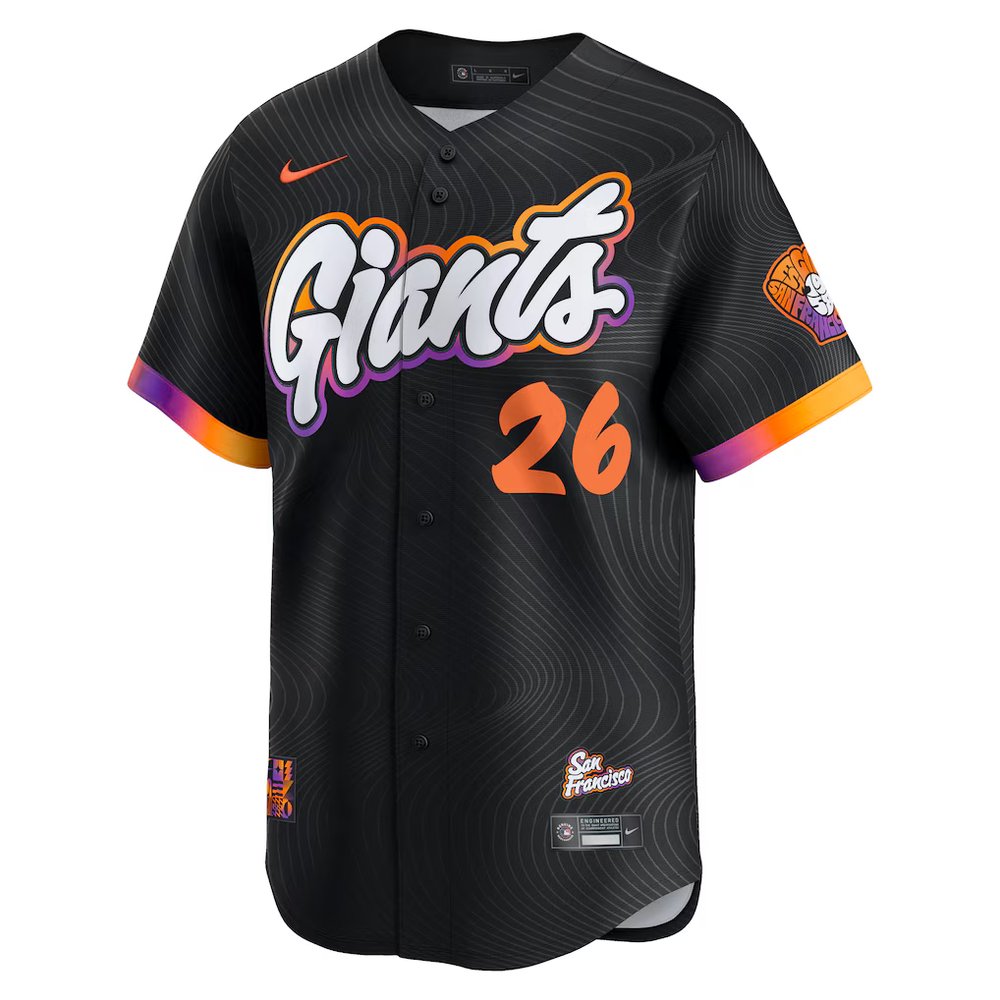 Youth San Francisco Giants #26 Matt Chapman Nike Anthracite 2025 City Connect Limited Jersey
