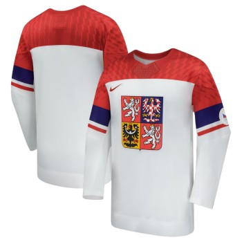 Youth Czech Republic Hockey White 2026 Home Replica Jersey