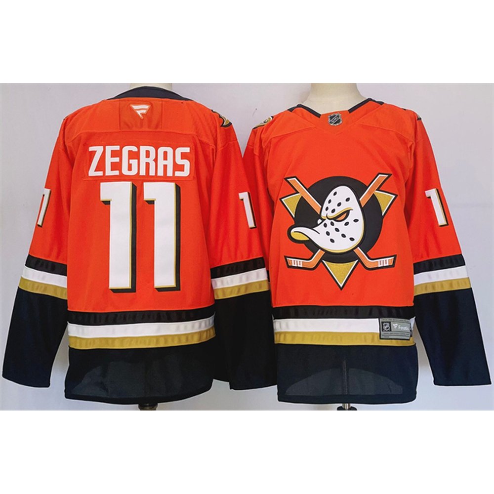 Men's Anaheim Ducks #11 Trevor Zegras Orange/Black 2024-25 Stitched Premium Jersey Men's Anaheim Ducks #11 Trevor Zegras Orange/Black 2024-25 Stitched Premium Jersey