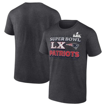 Men's New England Patriots Heather Charcoal Super Bowl LX Big & Tall Battle Prep T-Shirt