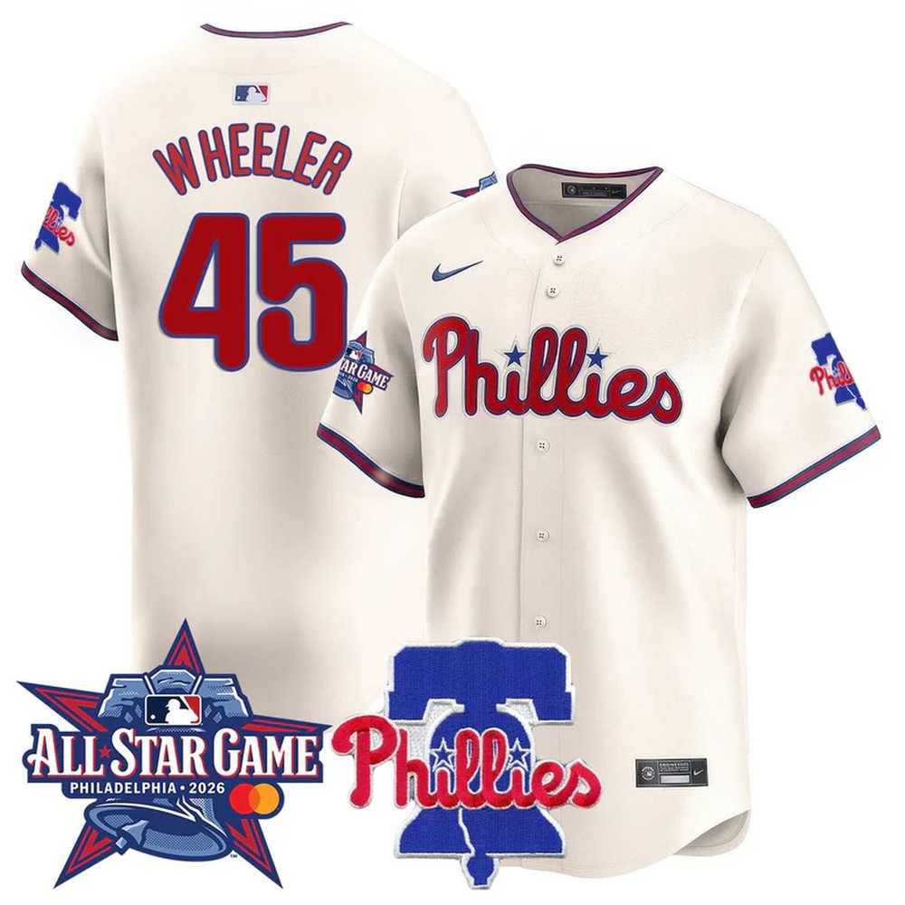 Men's Philadelphia Phillies #45 Zack Wheeler Cream 2026 MLB All-Star Jersey Men's Philadelphia Phillies #45 Zack Wheeler Cream 2026 MLB All-Star Jersey