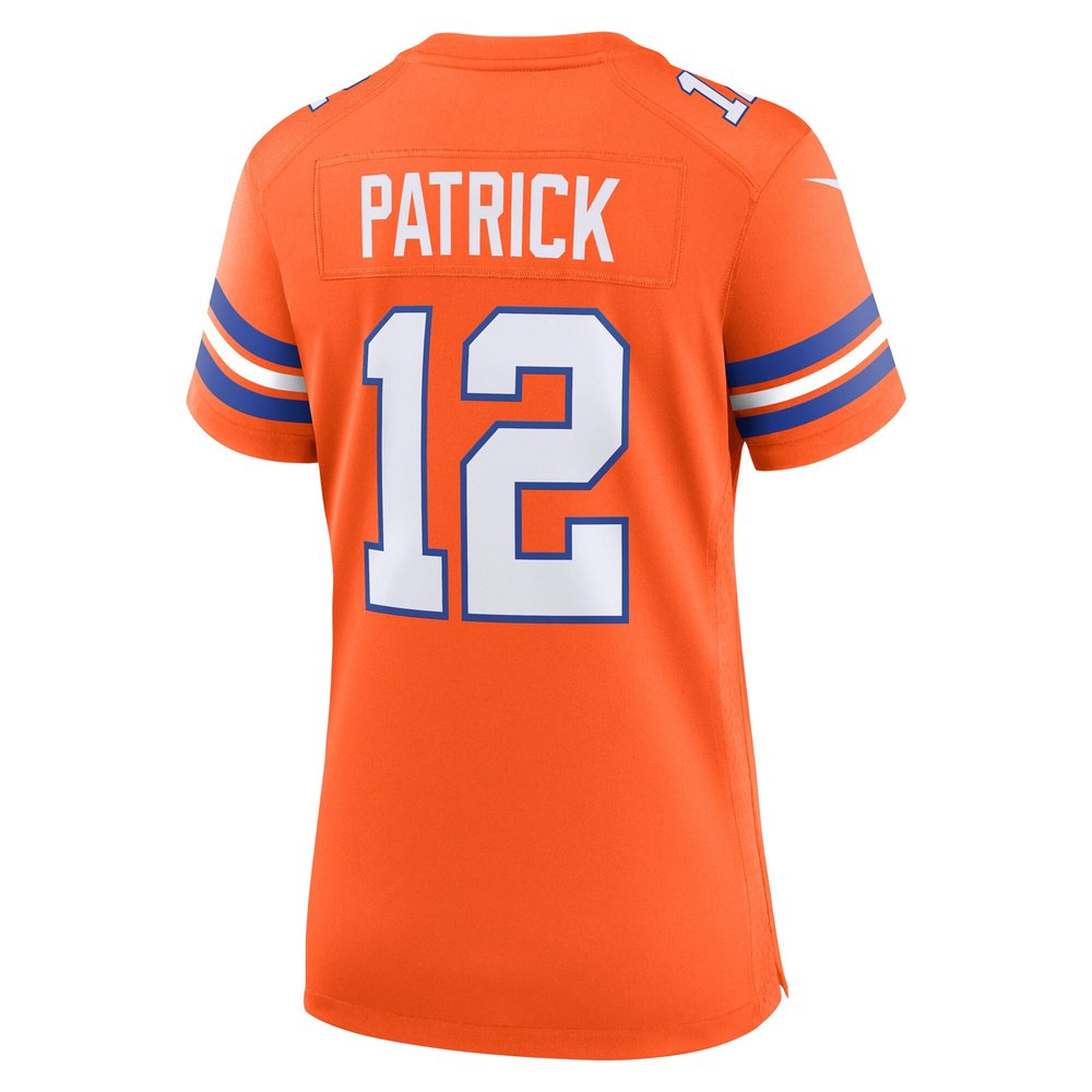 Women's Denver Broncos Tim Patrick Orange Mile High Collection 1977 Throwback Player Game Jersey Women's Denver Broncos Tim Patrick Orange Mile High Collection 1977 Throwback Player Game Jersey