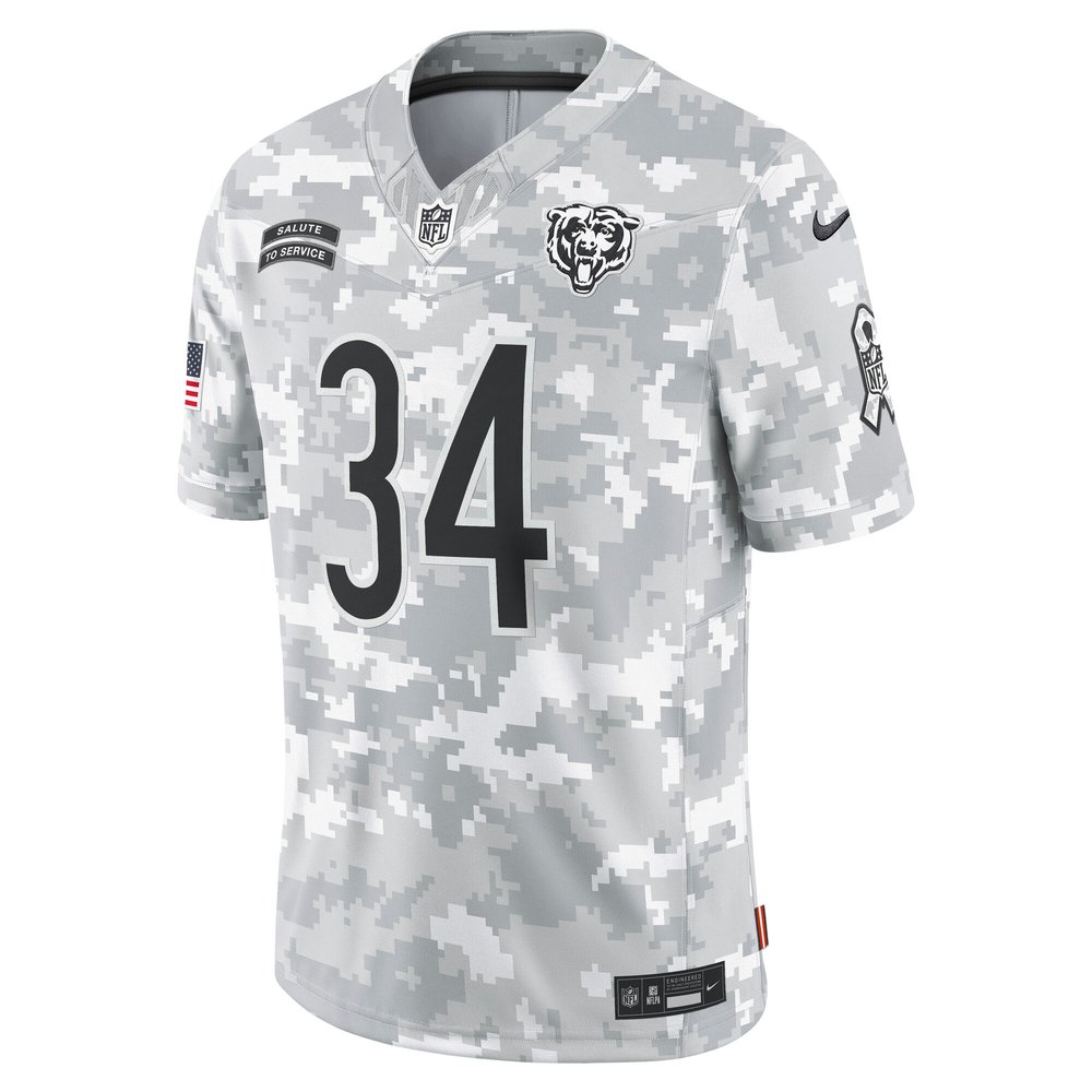 Men's Chicago Bears Walter Payton Arctic Camo 2024 Salute to Service Retired Player Limited Jersey