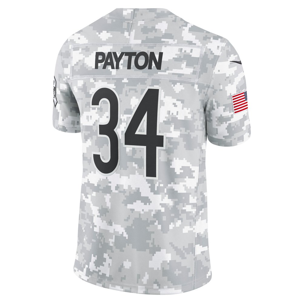 Men's Chicago Bears Walter Payton Arctic Camo 2024 Salute to Service Retired Player Limited Jersey