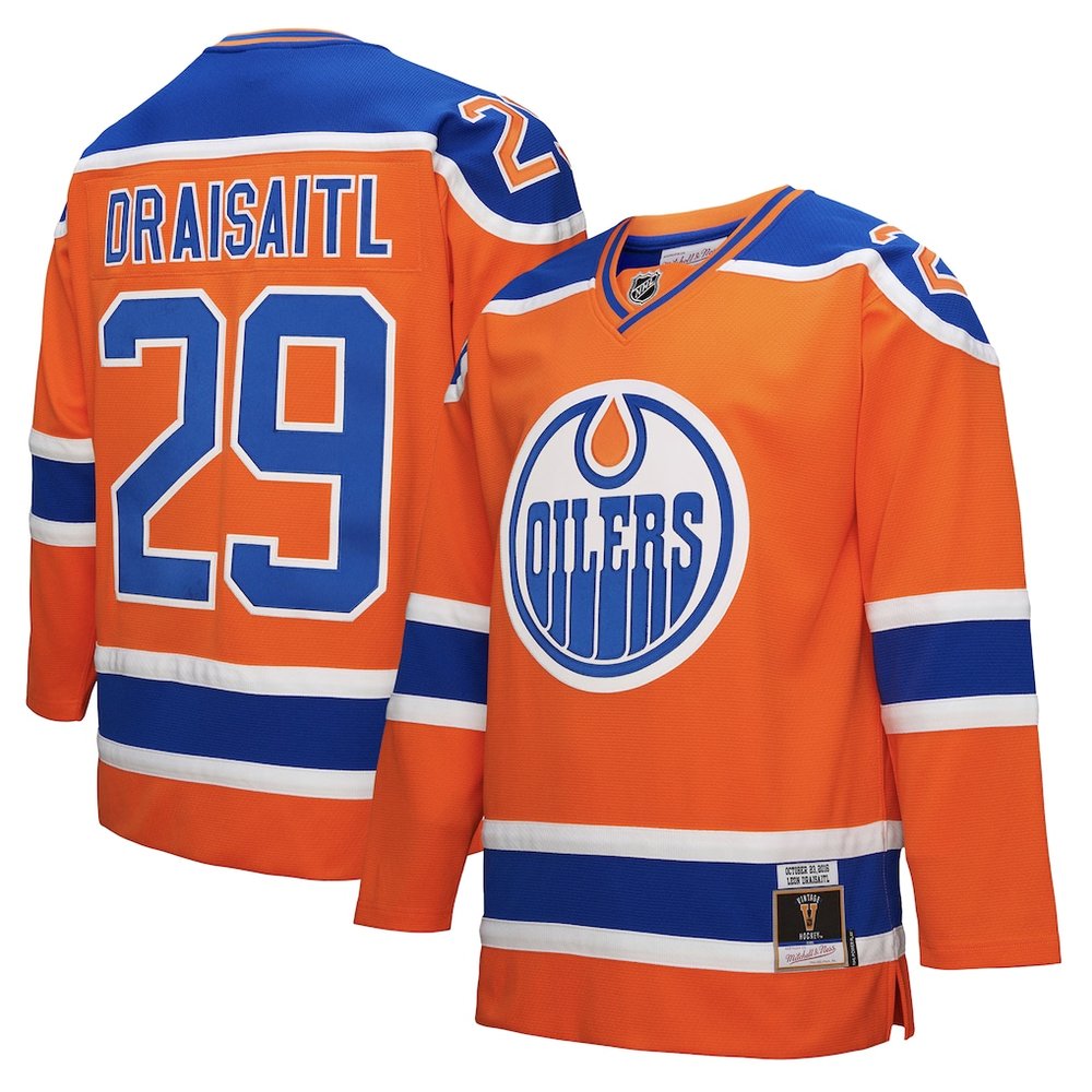 Men's Edmonton Oilers #29 Leon Draisaitl Orange Power Play Jersey