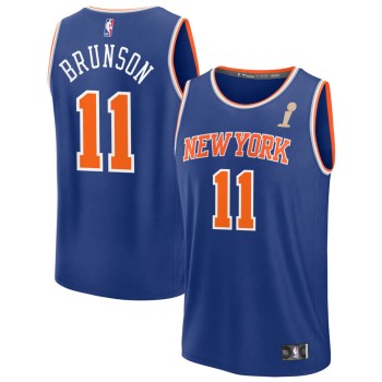 Men's New York Knicks #11 Jalen Brunson Blue 2026 NBA Finals Champions Fast Break Icon Edition Jersey