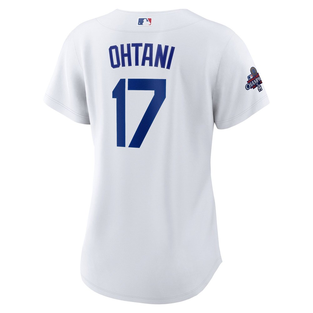 Women's Los Angeles Dodgers #17 Shohei Ohtani White 2024 World Series Champions Home Replica Player Jersey Women's Los Angeles Dodgers #17 Shohei Ohtani White 2024 World Series Champions Home Replica Player Jersey